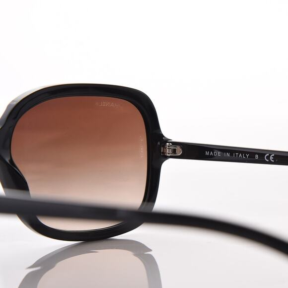 CHANEL CC 5319 BLACK WHITE 5319 C.1519/S5 58-17-135 OVERSIZE SUNGLASSES - Picture 4 of 7